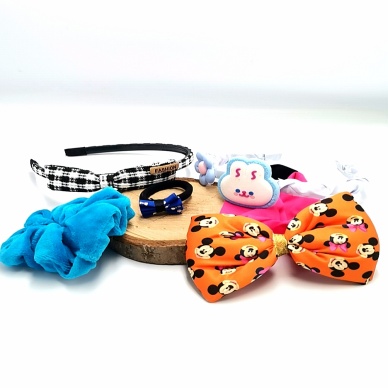 Renkli Desenli Taç Toka Bandana Set
