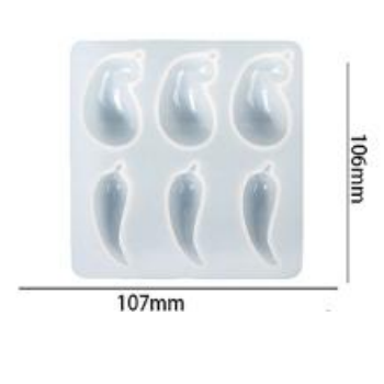 patlıcan - biber desenli dekoratif silikon kalıp - 107x106 mm-Kod:387