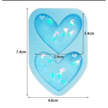 Kalp Holografik Işık ve Gölge Epoksi Reçine Kalıp - Kod:518