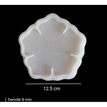 12,5cm - Çiçek Model Bardak Altı Kalıbı - (Snt-B101inci)