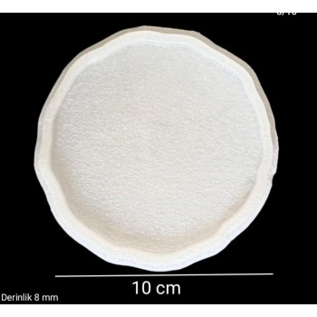 10cm - Kavisli Yuvarlak Bardak Altı Silikon Kalıbı - Snt B102inci