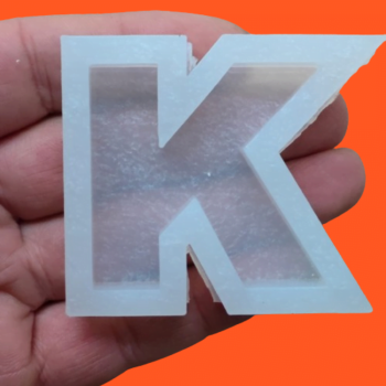 Tekli Harf Epoksi Reçine Kalıbı - K SNTH168 (inci)