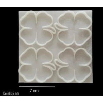 Dörtlü Yonca Magnet Kalıbı - Hobi Silikon Kalıbı - Kod: SNTM165 (inci)