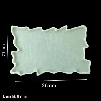 Eksantrik Dikdörtgen Silikon Epoksi Reçine Tepsi Kalıbı - SntT162 (inci)