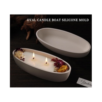 Tekne Model Mum Silikon Kalıp 22cm - Oval Kase, Tekne, Epoksi Reçine ve Alçı Kalıbı-Kod: 1266