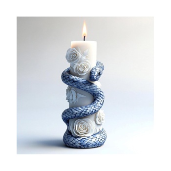 Çiçek Sutun Üzerine Sarılmış Yılan Mum & Sabun Silikon Kalıp Modeli Kod:1181