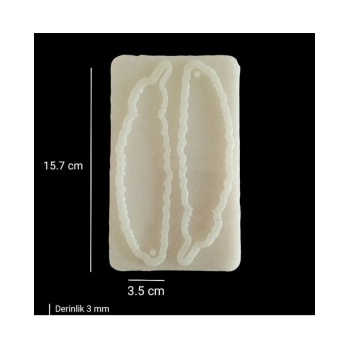 5 Adet 15,7cm x 3,5cm - İkili Tüy Hobi Silikon Kalıp