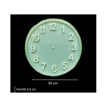 Türkçe Rakamlı 30 Cm Saat Kalıbı - Hobi Silikon Kalıbı