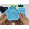 7,6cm x 7,6cm Hologramlı Kedi Ayak İzli Anahtarlık Kalıbı - Kod:526