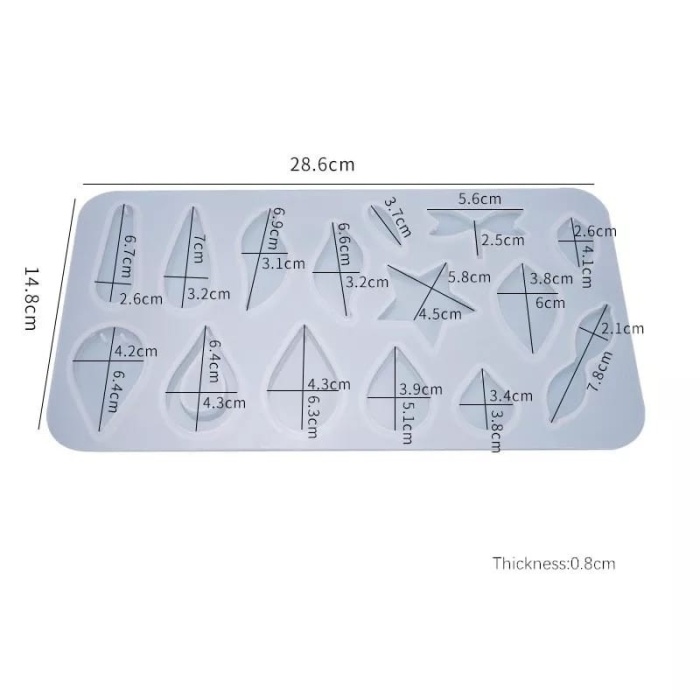 Çoklu  Kolye Küpe Silikon Reçine Epoksi Kalıp -Kod:277