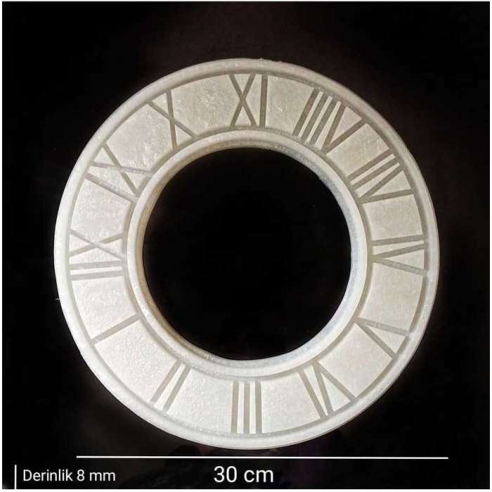 Roma Rakamlı 30 Cm Duvar Saat Kalıbı- Hobi Silikon Kalıbı - (Snt-R120inci)