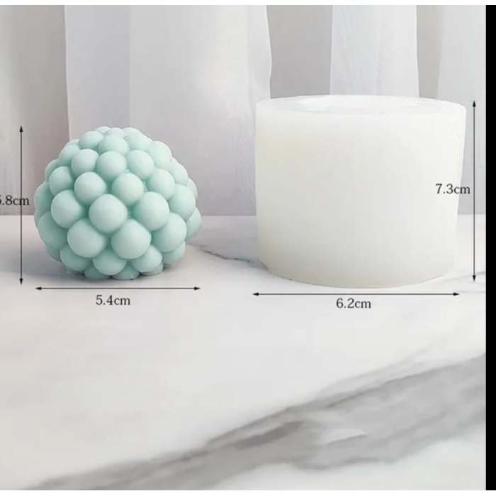 Küre Yuvarlak Taneli Mum Kalıbı - Hobi Silikon Kalıbı -Kod:1065