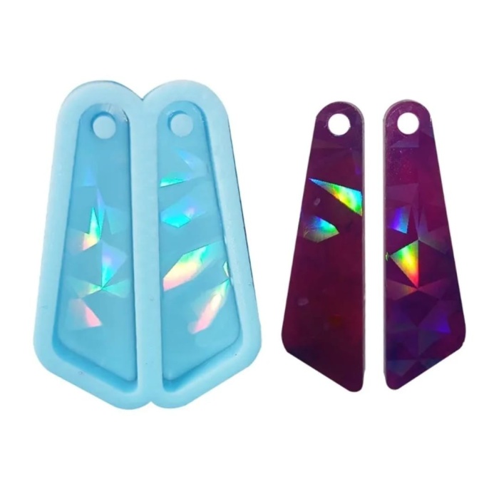 Küpe Holografik Anahtarlık Reçine Silikon Kalıp - Kod:520