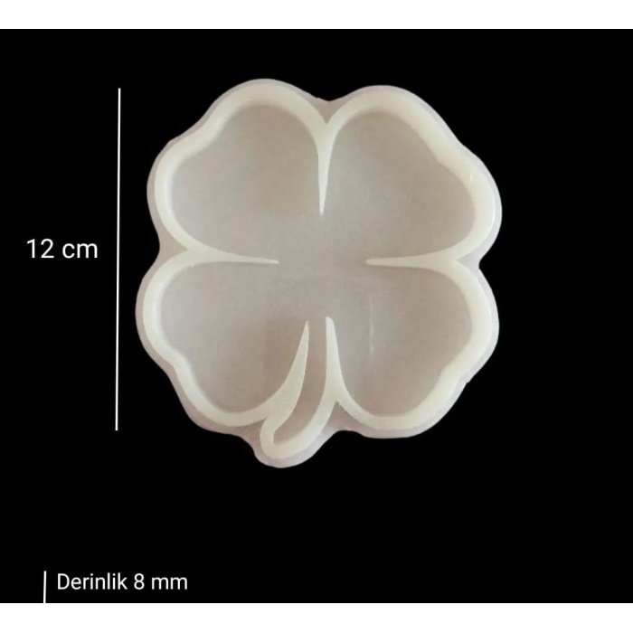 12cm - Yonca Model Bardak Altı Kalıbı - Kod: SNTB164 (inci)