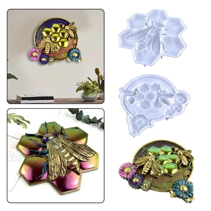 Duvara Asılı Arı - Hobi Silikon Kalıp-21x18,7 cm- Kod:1110