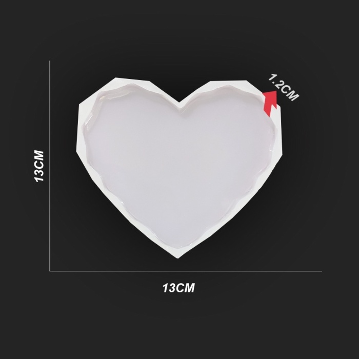 Köşeli Kalp Şeklinde  Reçine Epoksi,Mum,Sabun Kalıbı-Kod:31