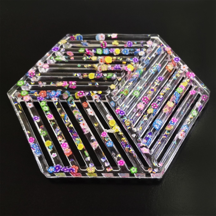 Beton ve Epoksi Silikon Bardak Altı Kalıbı - Altıgen -Kod:194