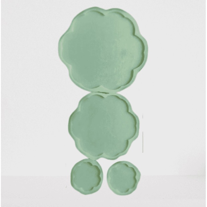 Çiçek Model Tepsi, Sunum,Bardak Altlığı Seti- Hobi Silikon Kalıbı- Kod:inci