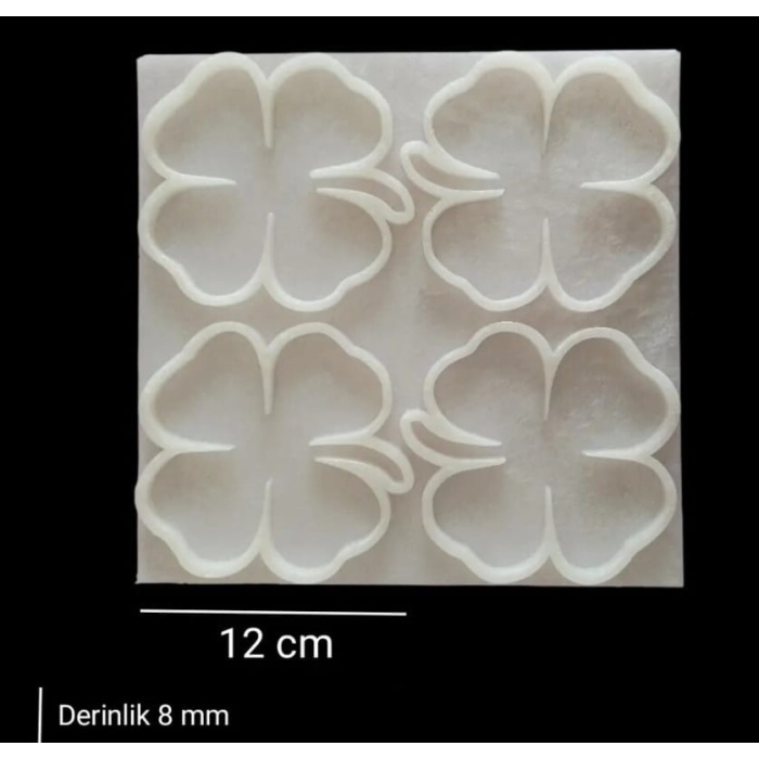 Dörtlü Yonca Bardak Altlığı Kalıbı - Hobi Silikon Kalıbı -(Snt-B164inci)