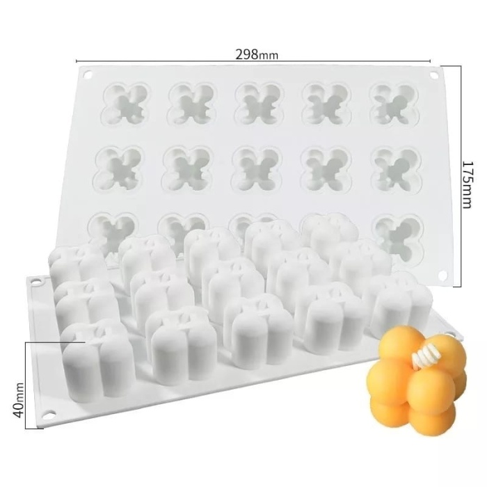 5 ADET ÇOKLU BUBBLE MUM SİLİKON KALIBI 15 Lİ KÜÇÜK BOY