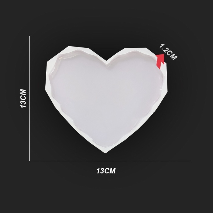 Köşeli Kalp Şeklinde  Reçine Epoksi,Mum,Sabun Kalıbı-Kod:31