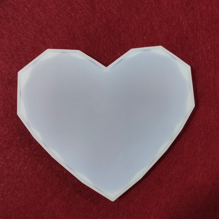 Köşeli Kalp Şeklinde  Reçine Epoksi,Mum,Sabun Kalıbı-Kod:31
