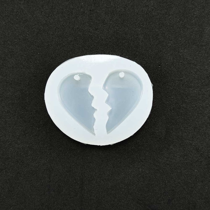 Reçine Epoksi Kalıp- Arkadaşlık Kolyesi Kalp Modeli - E.ARK