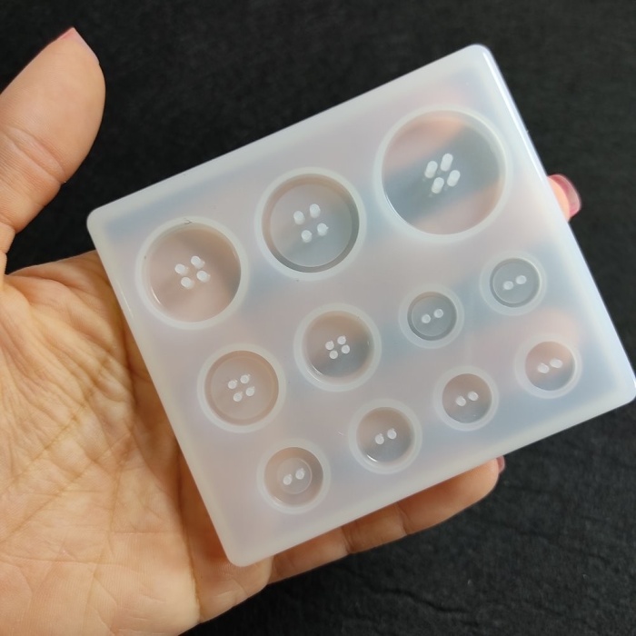 Reçine Epoksi Beton Düğme Silikon Kalıbı -Kod:109