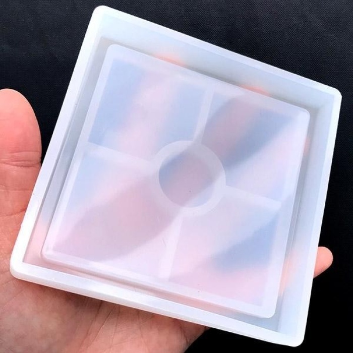 Reçine Epoksi ,Beton Kalıbı Bardak Altı Kare - Kod: 21