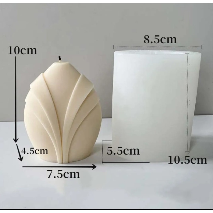 Lotus Desen Silikon Mum Kalıbı - Hobi Silikon Kalıbı -Kod:407