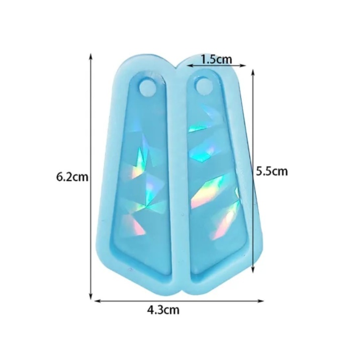 Küpe Holografik Anahtarlık Reçine Silikon Kalıp - Kod:520