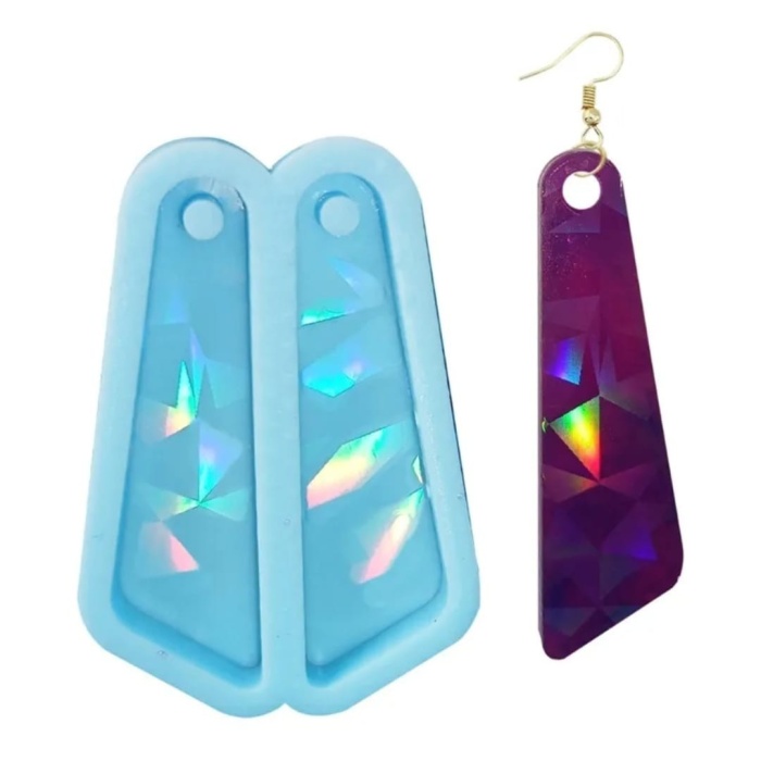 Küpe Holografik Anahtarlık Reçine Silikon Kalıp - Kod:520