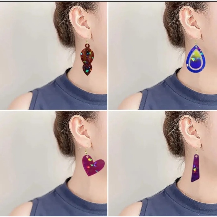 Hologramlı Damla Silikon Küpe Kalıbı - Kod: 517