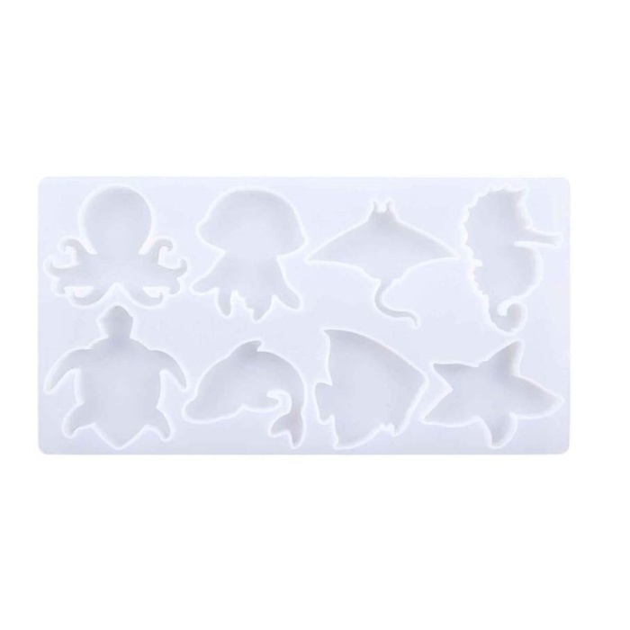 Çoklu  Deniz Canlıları Epoksi ve Mum Kalıbı - Hobi Silikon Kalıbı -Kod:452