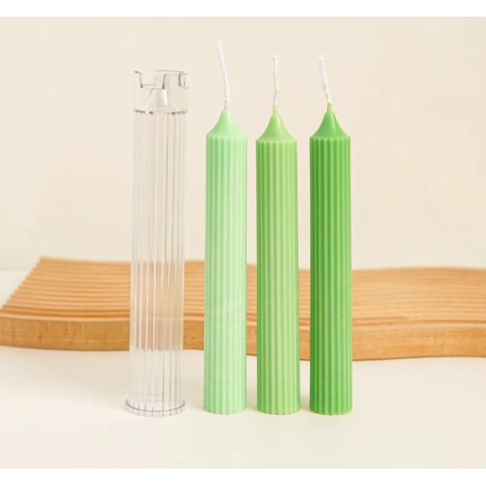 Uzun Yuvarlak Çizgili Mika Mum Kalıbı - Mika Model: