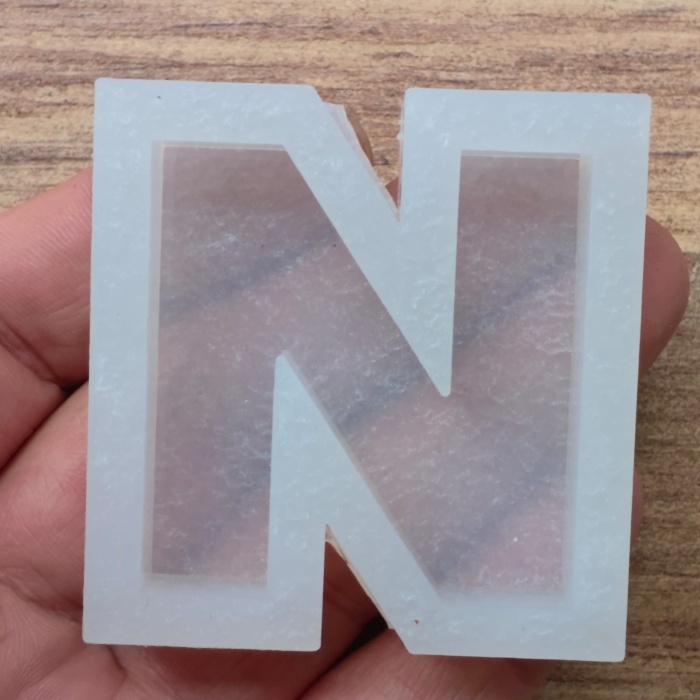 Tekli Harf Epoksi Reçine Kalıbı - N / SNTH168 (İnci)