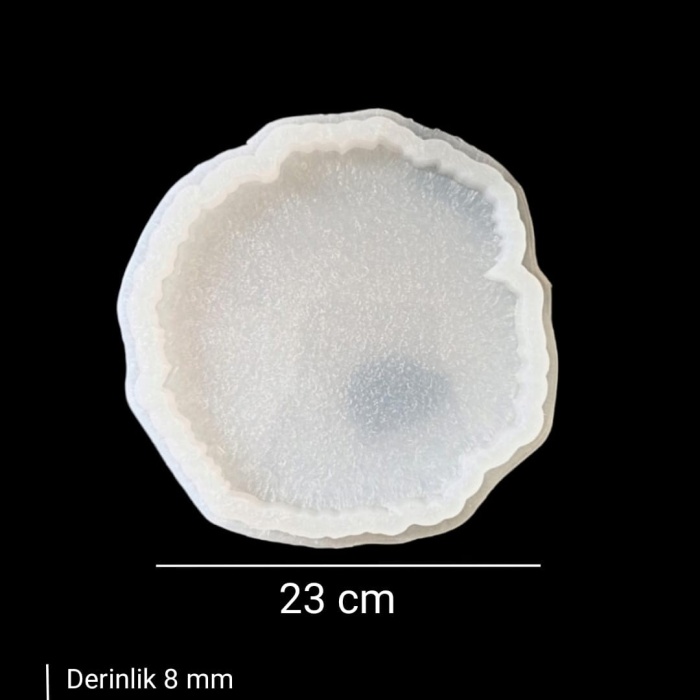 23 cm -Tırtıklı Yuvarlak Tepsi Kalıbı  - Hobi Silikon Kalıbı - Kod:İnci