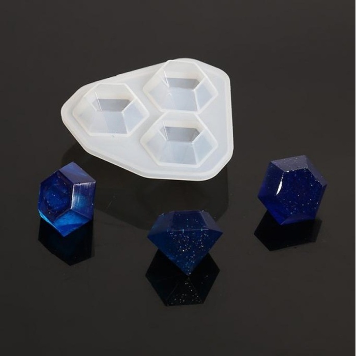 Kristal  Pramit Model  Silikon Reçine Epoksi Kalıp - Büyük Boy -Kod:54