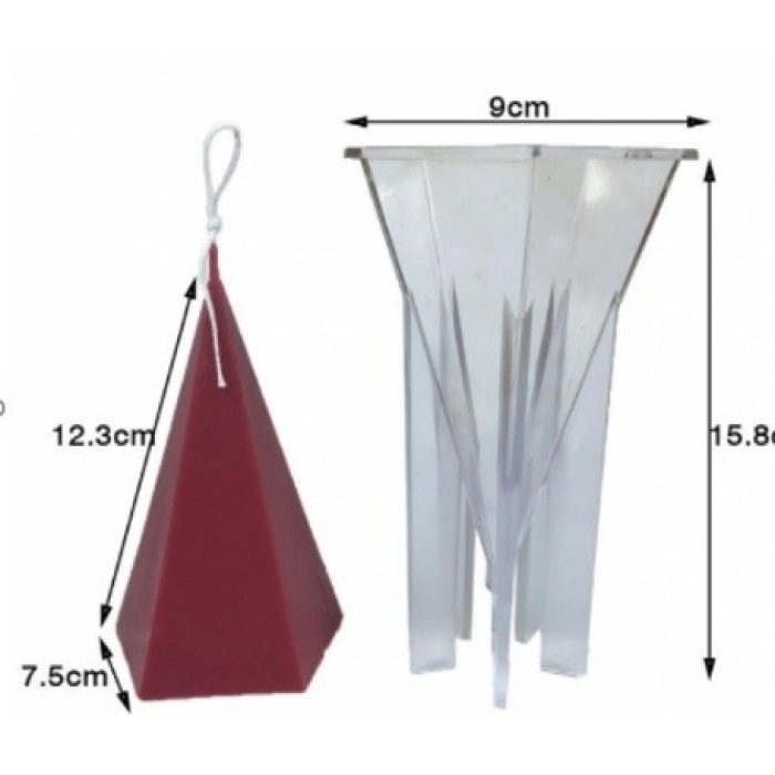 Beşgen Piramit Mika Mum Kalıbı