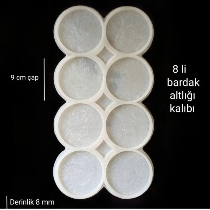 8li Bardak Altı - Hobi Silikon Kalıbı  SN25 - Kod: