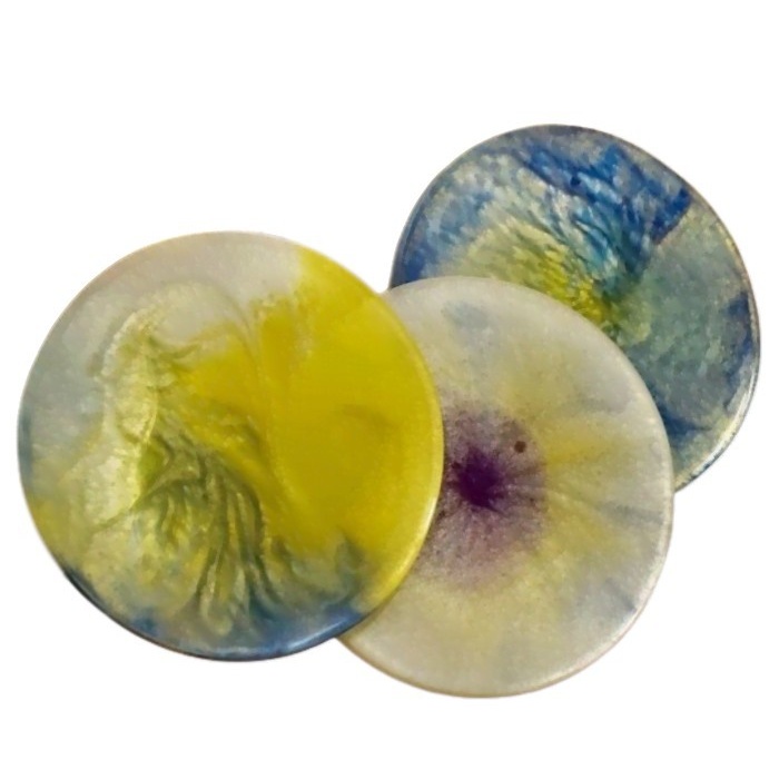 8 cm Dörtlü Yuvarlak Bardak Altı Kalıbı - Hobi Silikon Kalıbı -(Snt-B112inci)