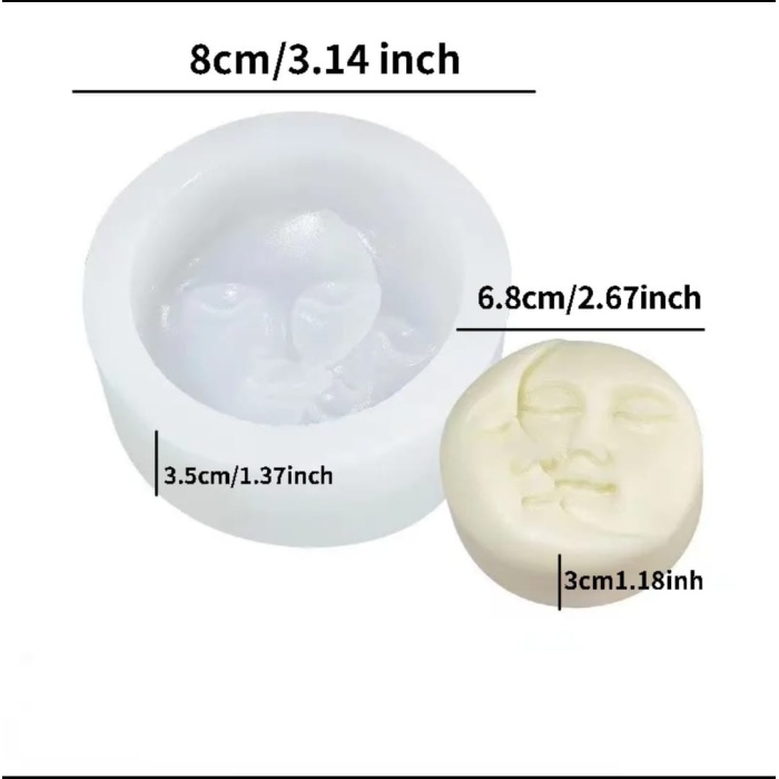 Ay Sevdası Mum Kalıbı - Hobi Silikon Kalıbı -Kod:532