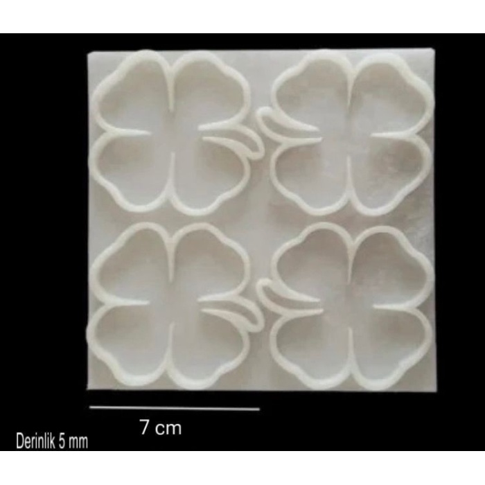 Dörtlü Yonca Magnet Kalıbı - Hobi Silikon Kalıbı - Kod: SNTM165 (inci)