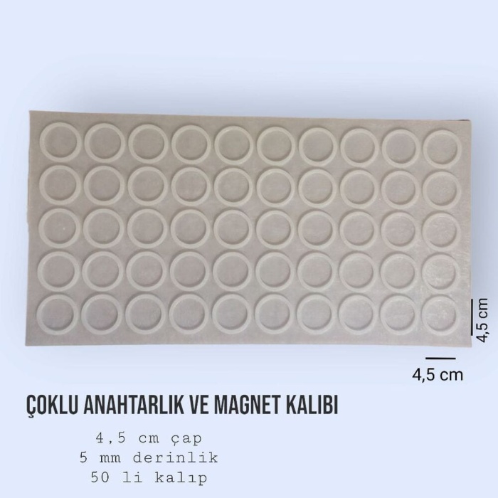 50li Yuvarlak Anahtarlık ve Magnet Silikon Kalıbı 1.kalite