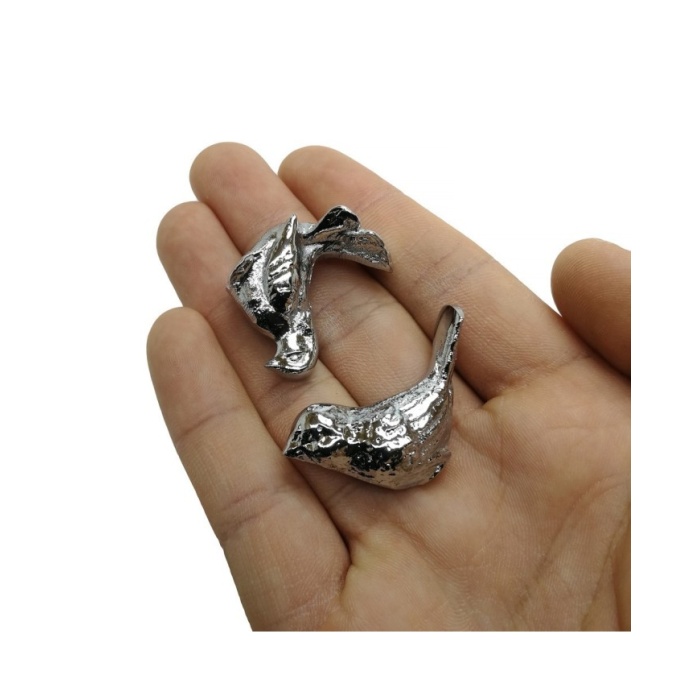 Epoksi Tepsi Kulp Başlığı Kuş Gümüş Model Bir Çift