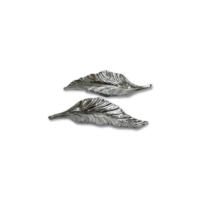 1 Adet - Epoksi Tepsi Kulbu Gümüş Yaprak Model