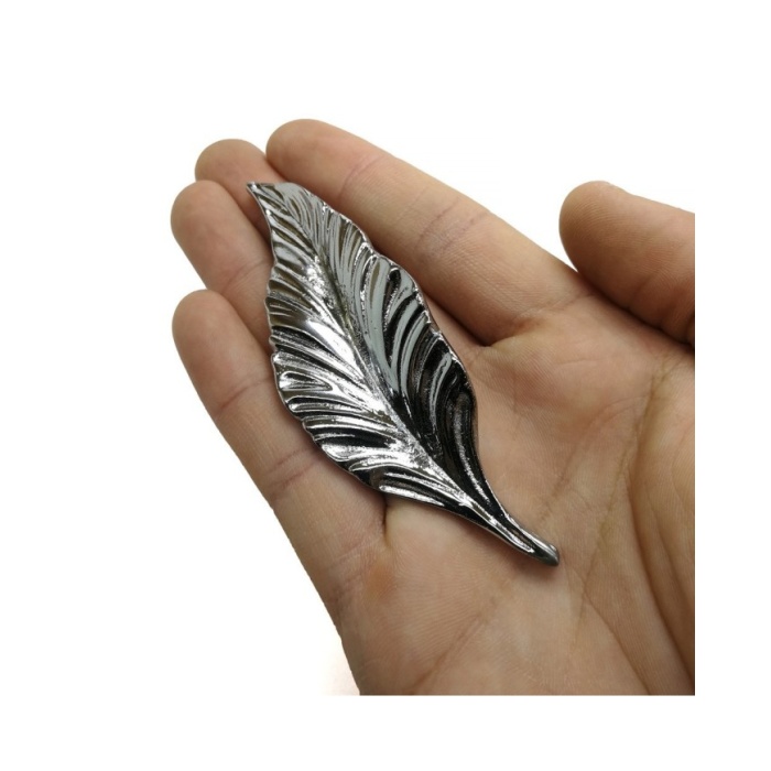 1 Adet - Epoksi Tepsi Kulbu Gümüş Yaprak Model