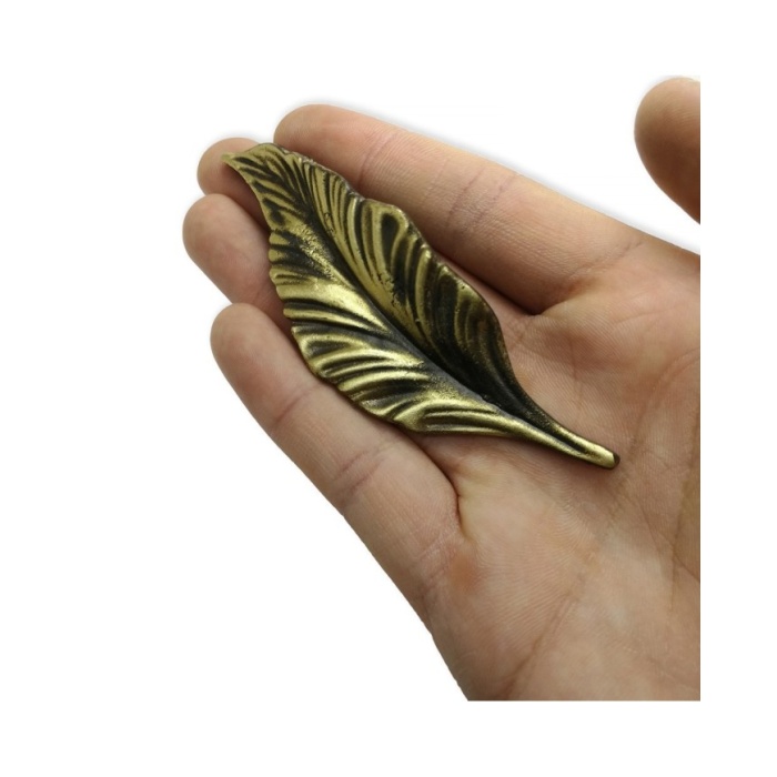 1 Adet - Epoksi Tepsi Kulbu ,Yaprak Model Eskitme Gold