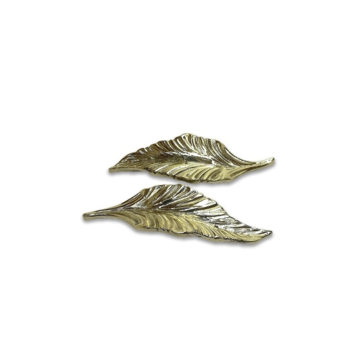 Epoksi Tepsi Kulbu ,Yaprak Model Gold - 1 Adet