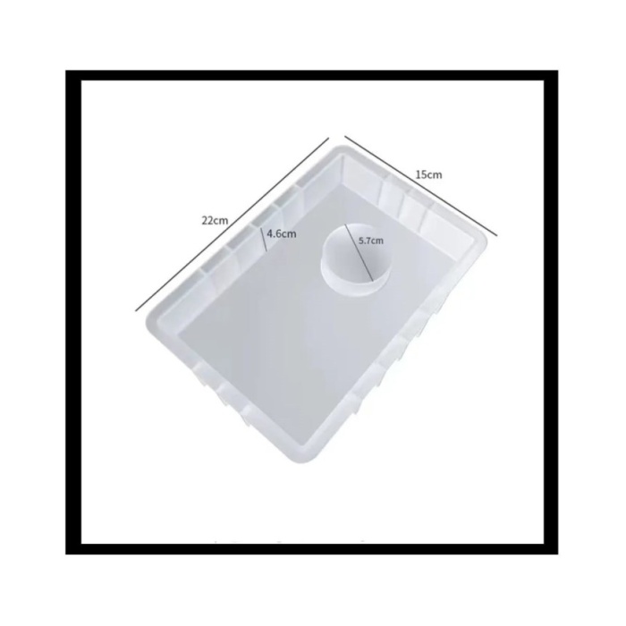 Dikdörtgen Dekoratif Saat Silikon Kalıp Seti - Hobi Silikon Kalıbı -Kod:437  SİLVER saat